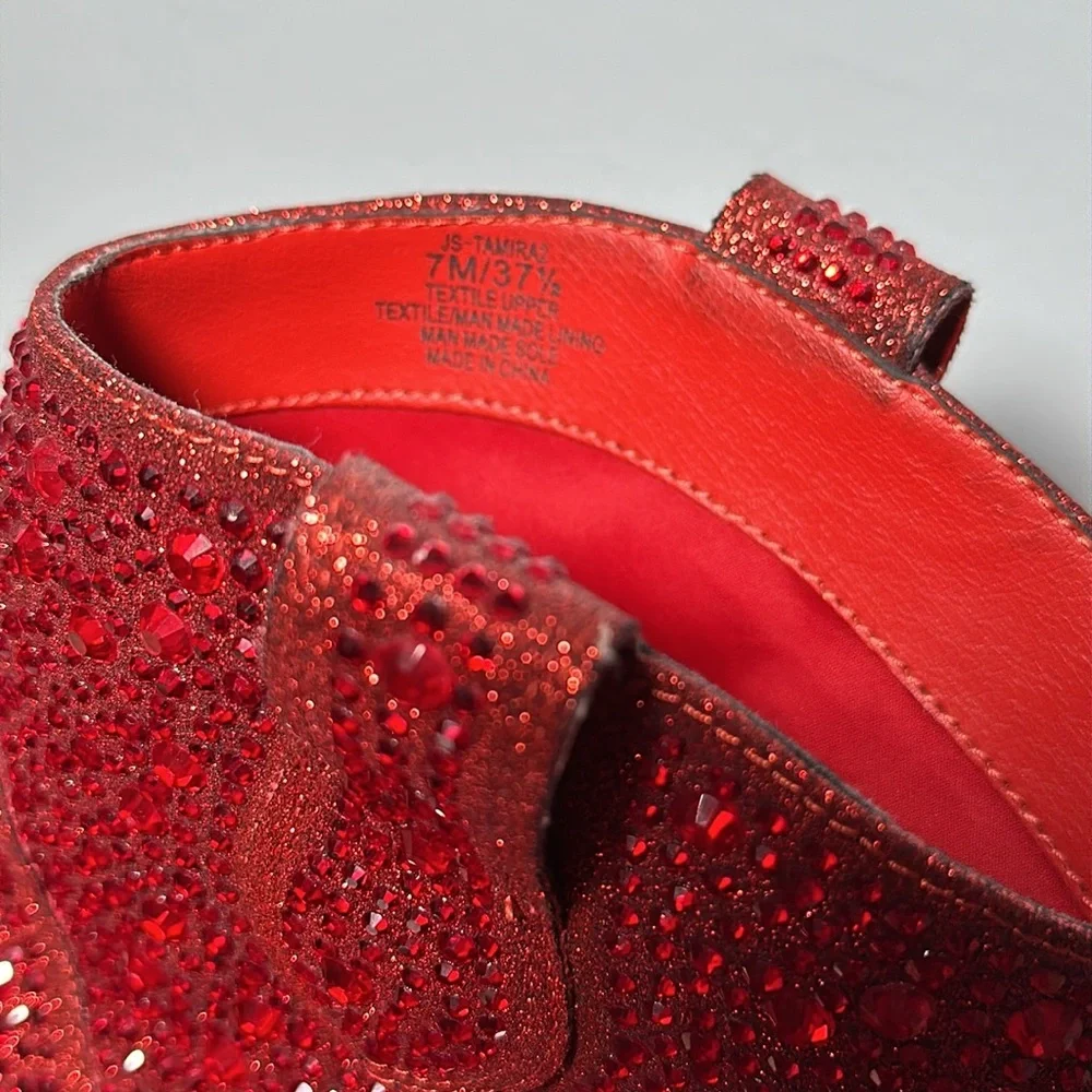 Jessica Simpson RED Glitter boots size 7 - Picture 3 of 12
